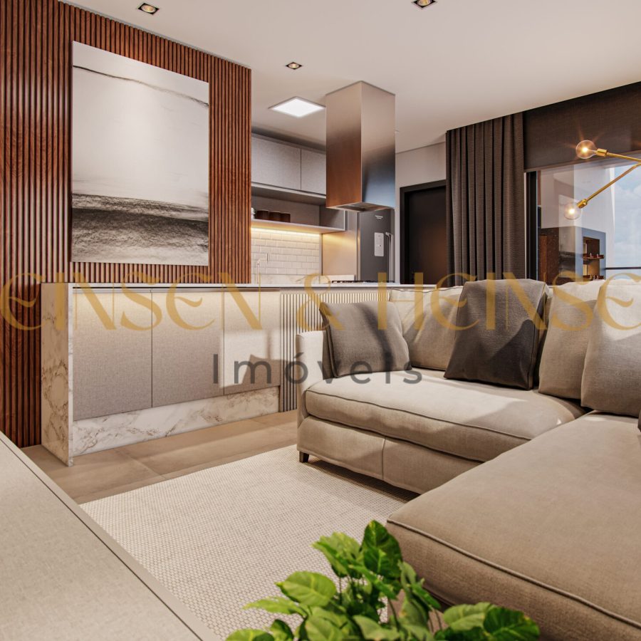 RENDER_VITAHAUS_APTO3 DORMITORIOS_SALA E COZINHA_R00_View02