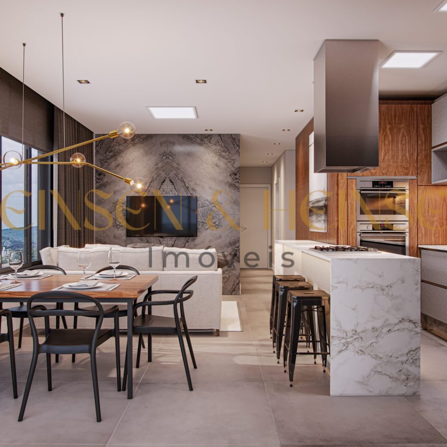 RENDER_VITAHAUS_APTO3 DORMITORIOS_SALA E COZINHA_R00_View03